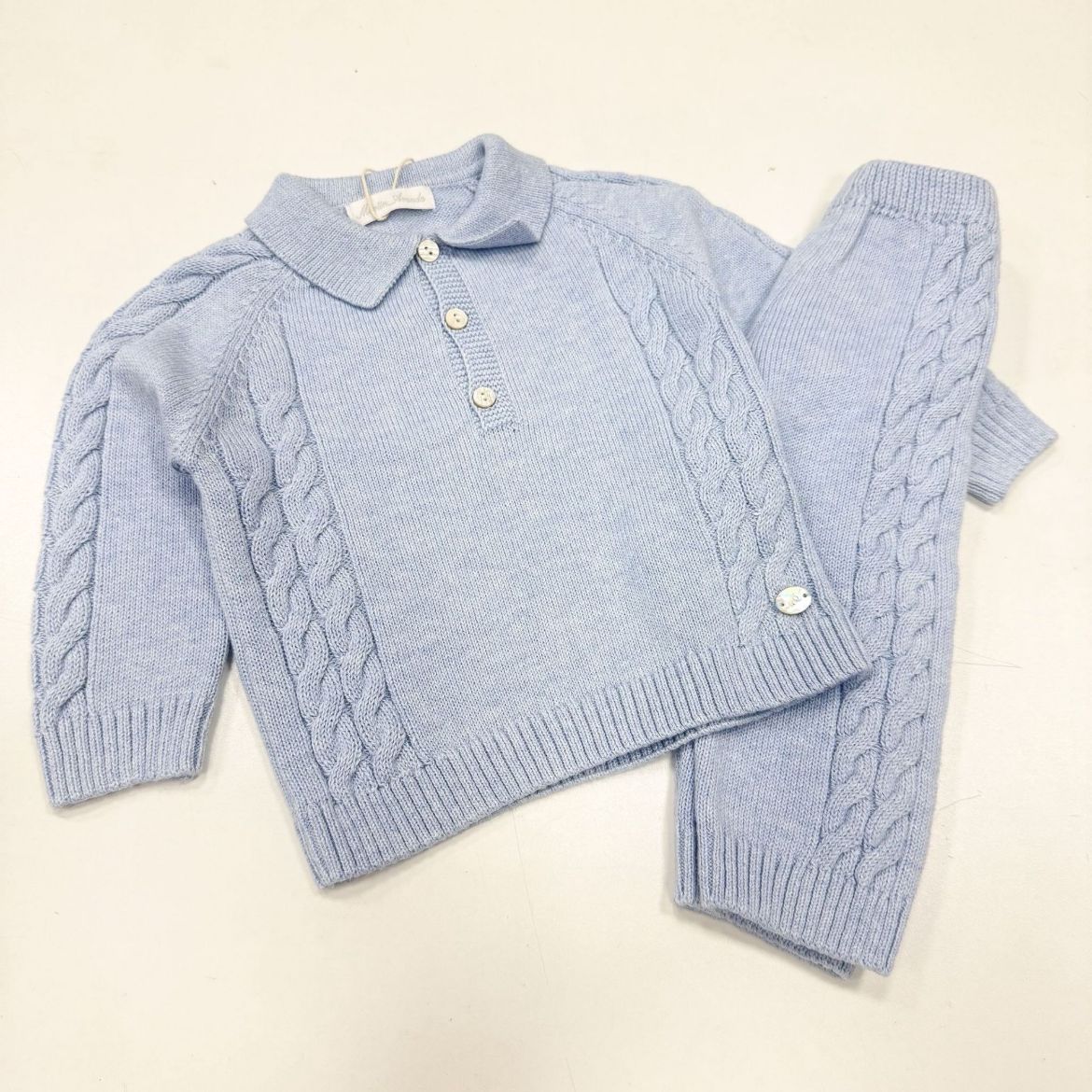 Picture of Martin Aranda Boys Blue Knitted Polo 2 Piece Set