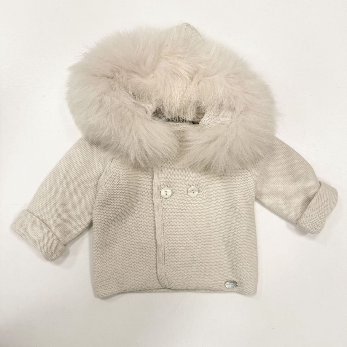 Picture of Martin Aranda Boys Beige Fur Hoods Cardigan
