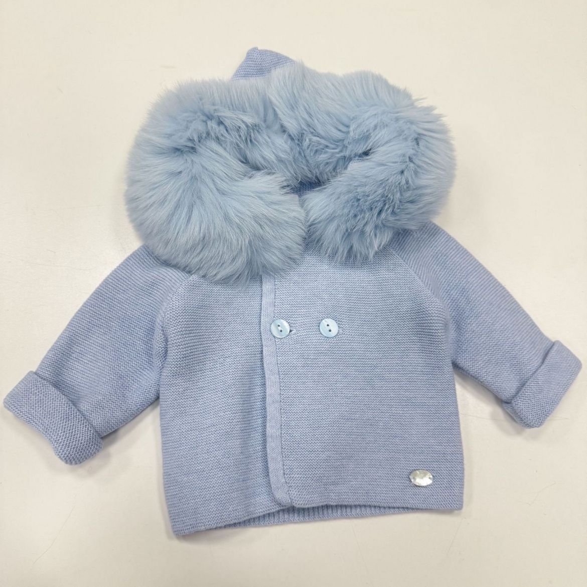 Picture of Martin Aranda Boys Blue Fur Hood Cardigan