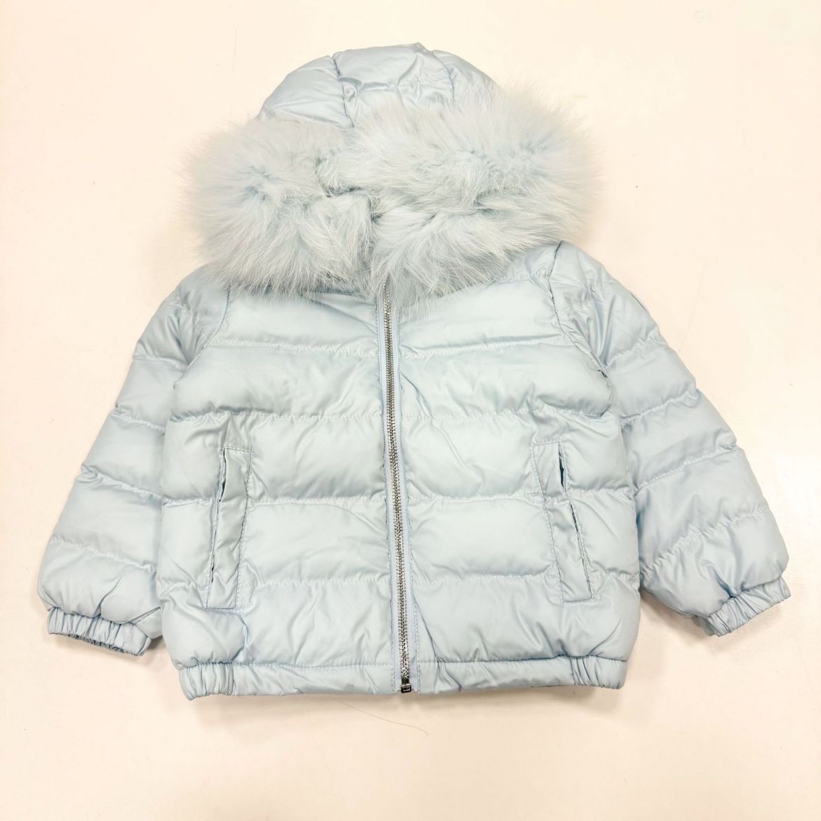 Picture of Martin Aranda Blue Fur Hood Puffer Coat