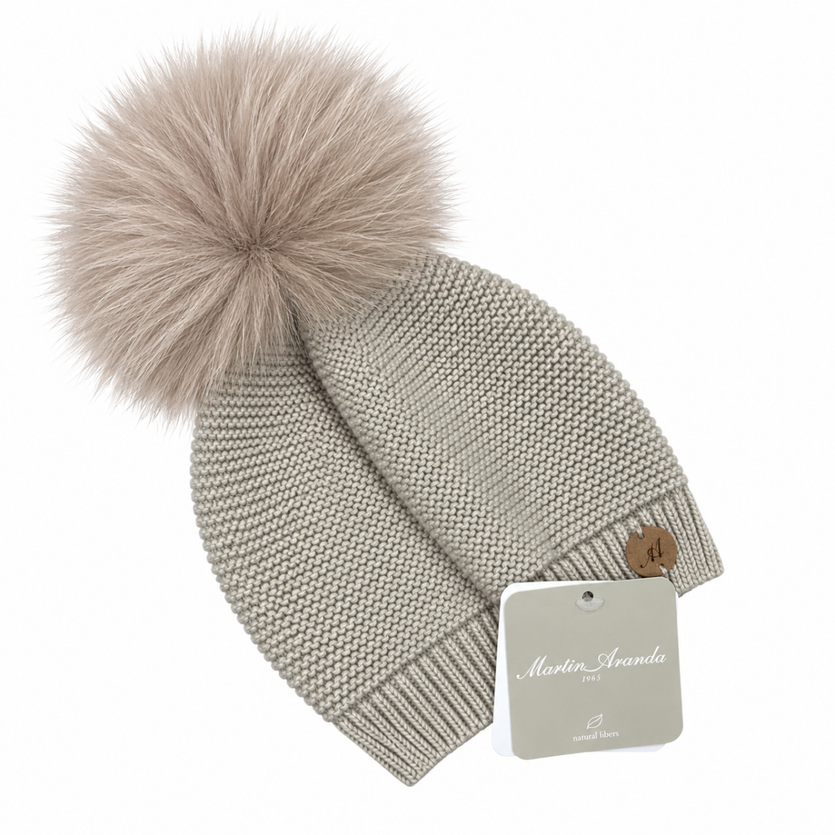 Picture of Martin Aranda Brown Fur Pom Pom Knitted Hat