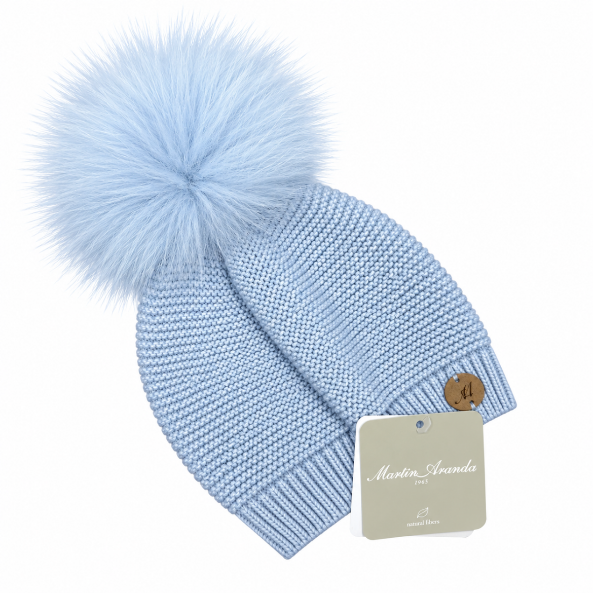 Picture of Martin Aranda Blue Fur Pom Pom Knitted Hat