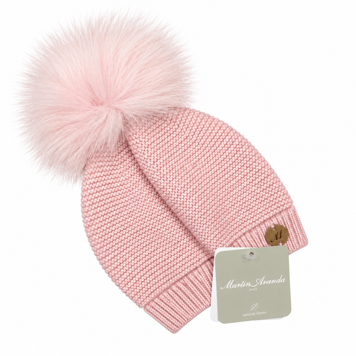 Picture of Martin Aranda Pink Fur Pom Pom Knitted Hat