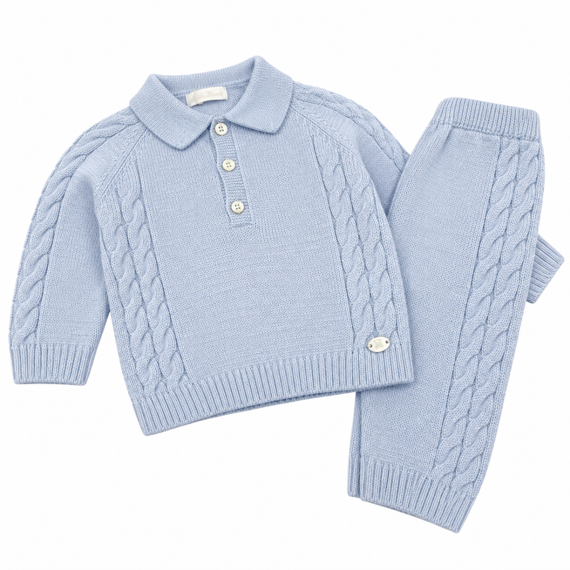 Picture of Martin Aranda Boys Blue Knitted Polo 2 Piece Set