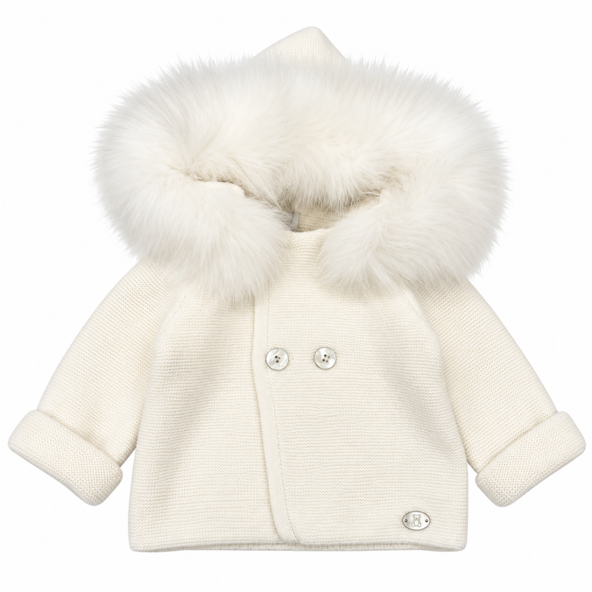 Picture of Martin Aranda Boys Cream Fur Hood Cardigan