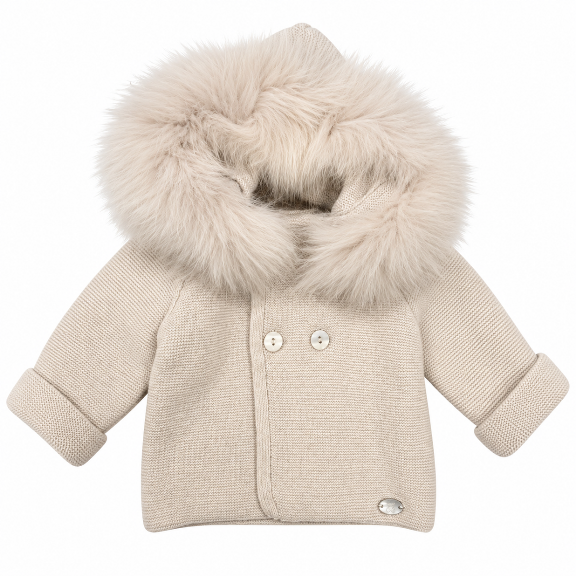 Picture of Martin Aranda Boys Beige Fur Hoods Cardigan