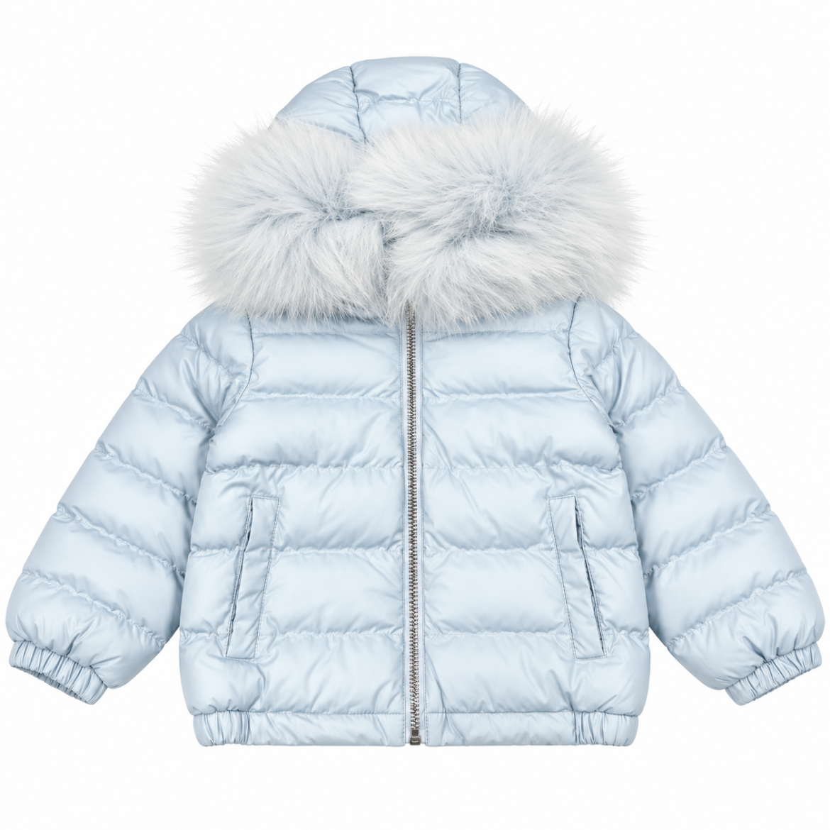 Picture of Martin Aranda Blue Fur Hood Puffer Coat
