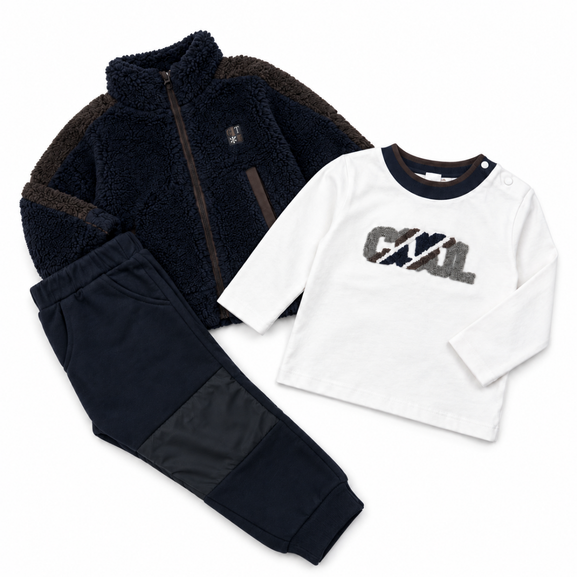 Picture of Patachou Boys Navy 3 Piece Fleece Set