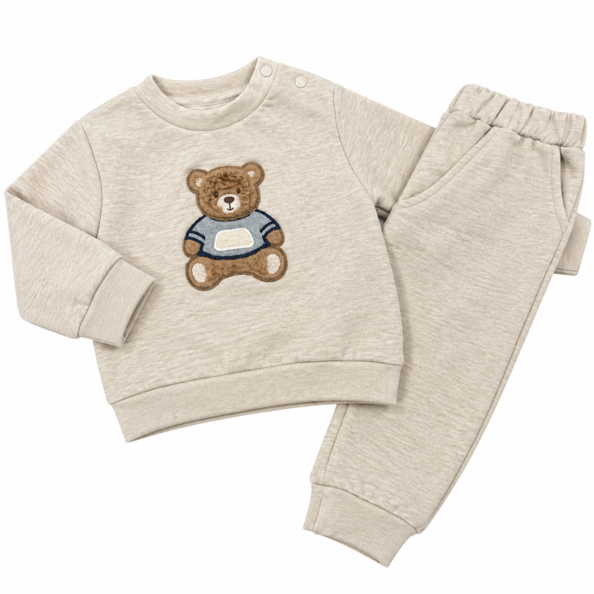 Picture of Patachou Boys Beige Teddy Jogger
