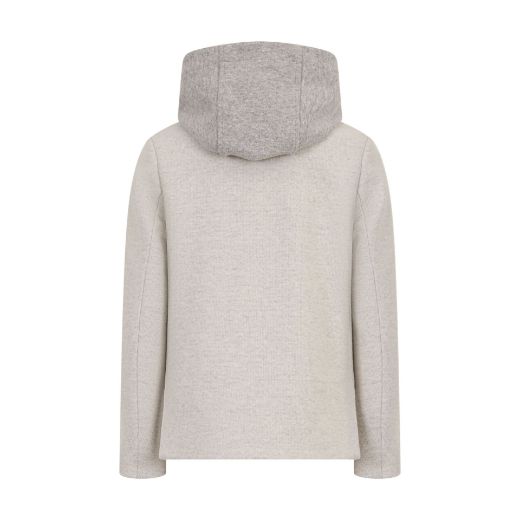 Picture of Eleventy Boys Grey Hooded Knit Jacket