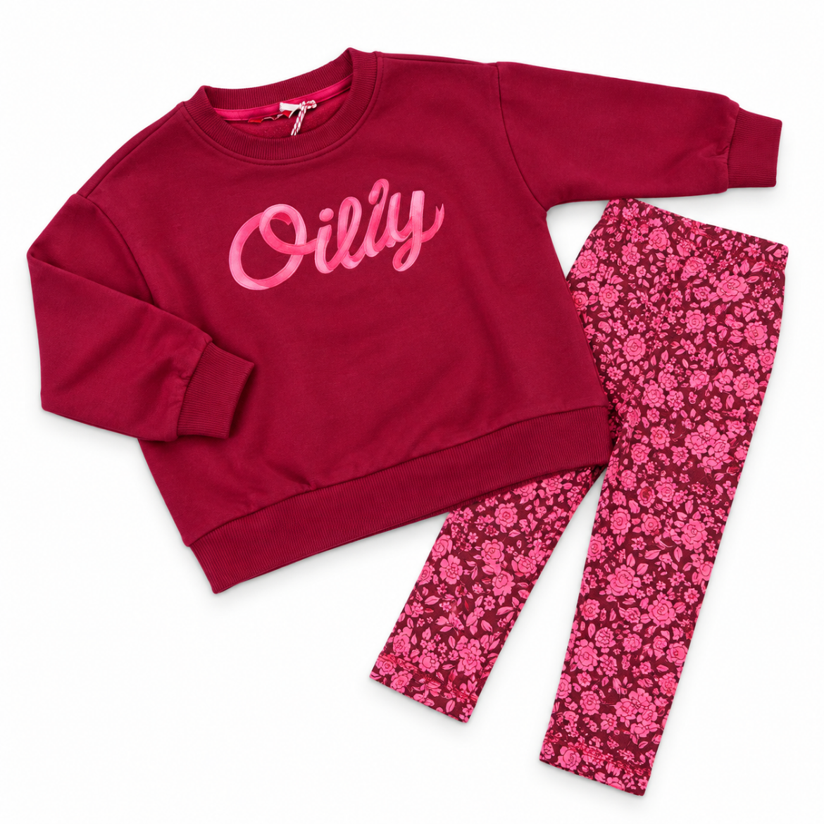 Picture of Oilily Purple Hoki Sweatshirt & Floral Peppy Leggings Set