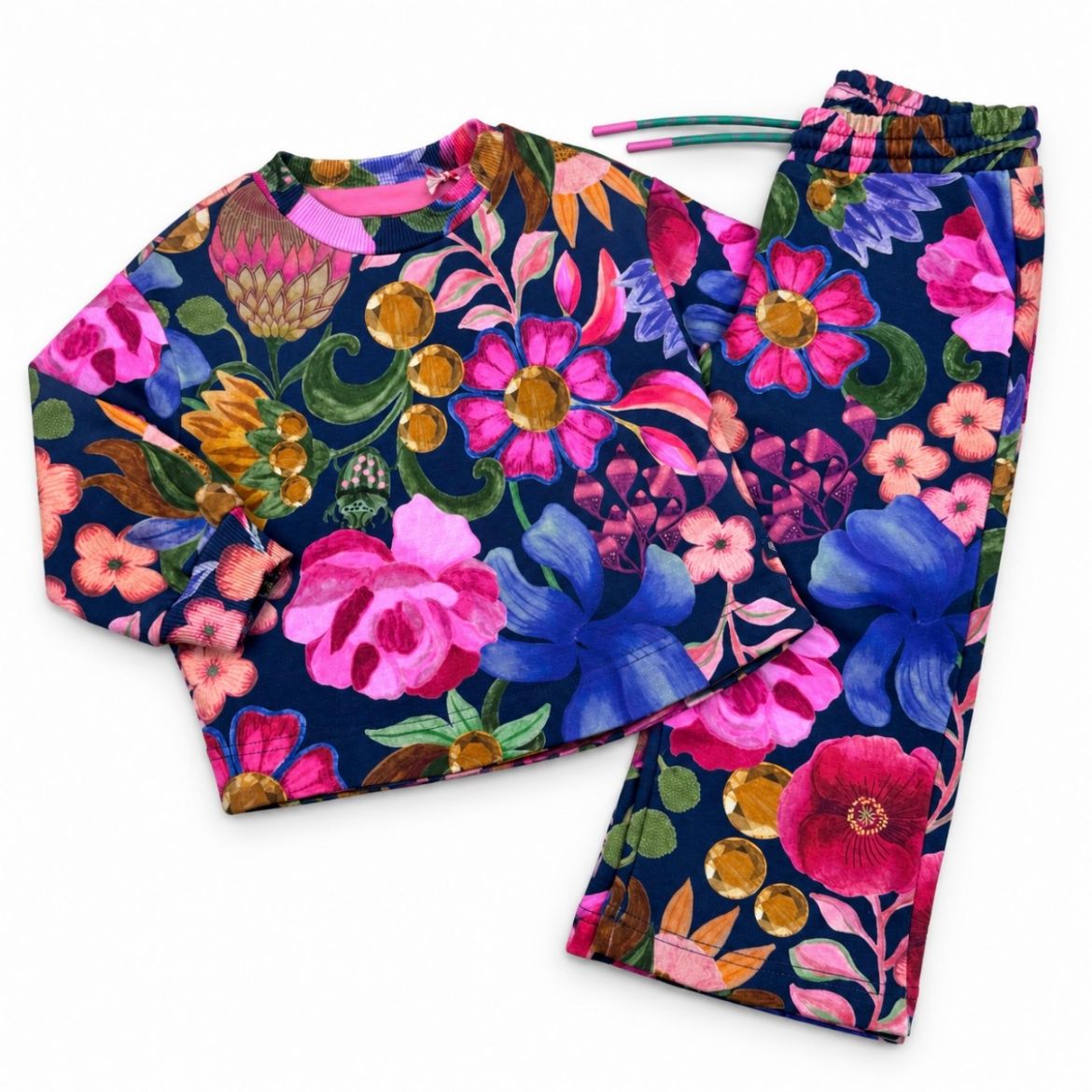 Picture of Oilily Blue Floral Hourra Sweatshirt & Papilotta Joggers Set