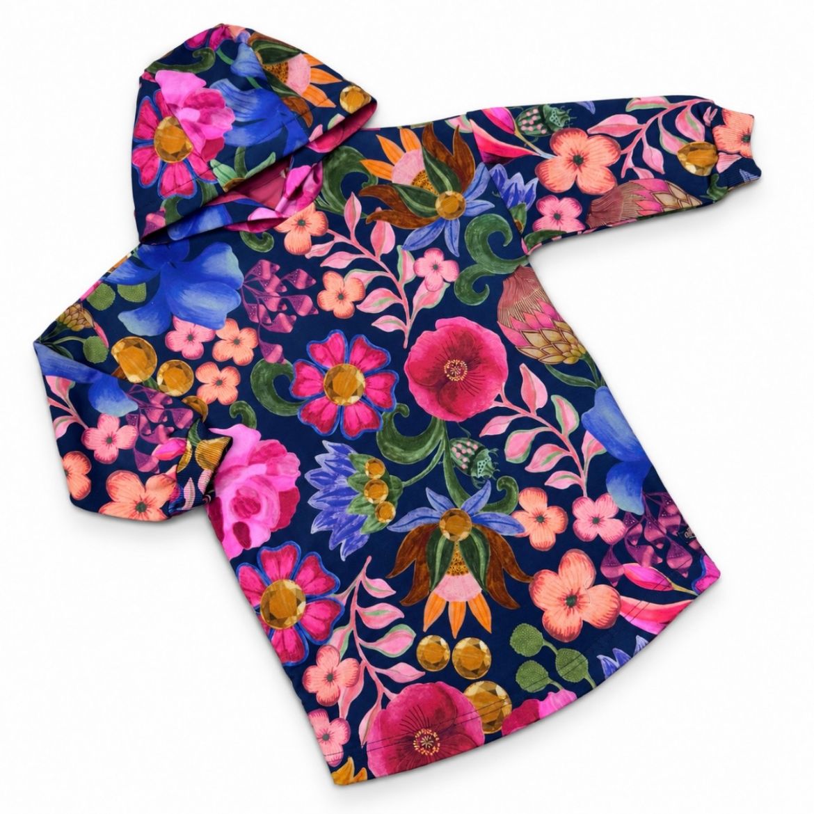 Picture of Oilily Blue Floral Daizy Hooded Dress
