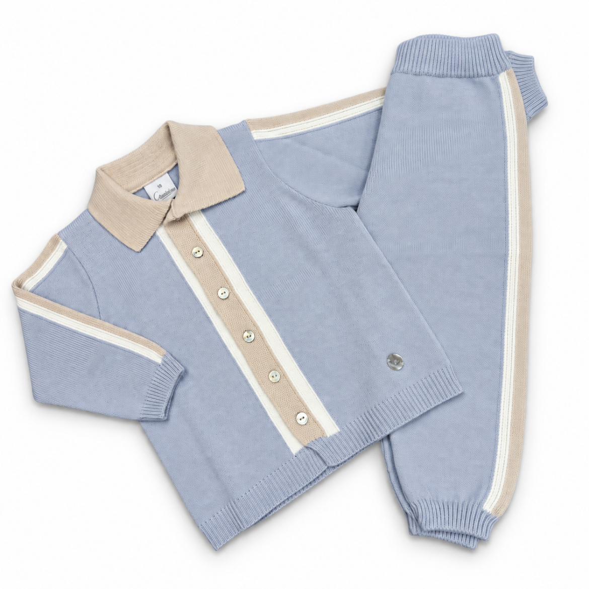 Picture of Granlei Boys Grey Knitted Button Down 2 Piece Set