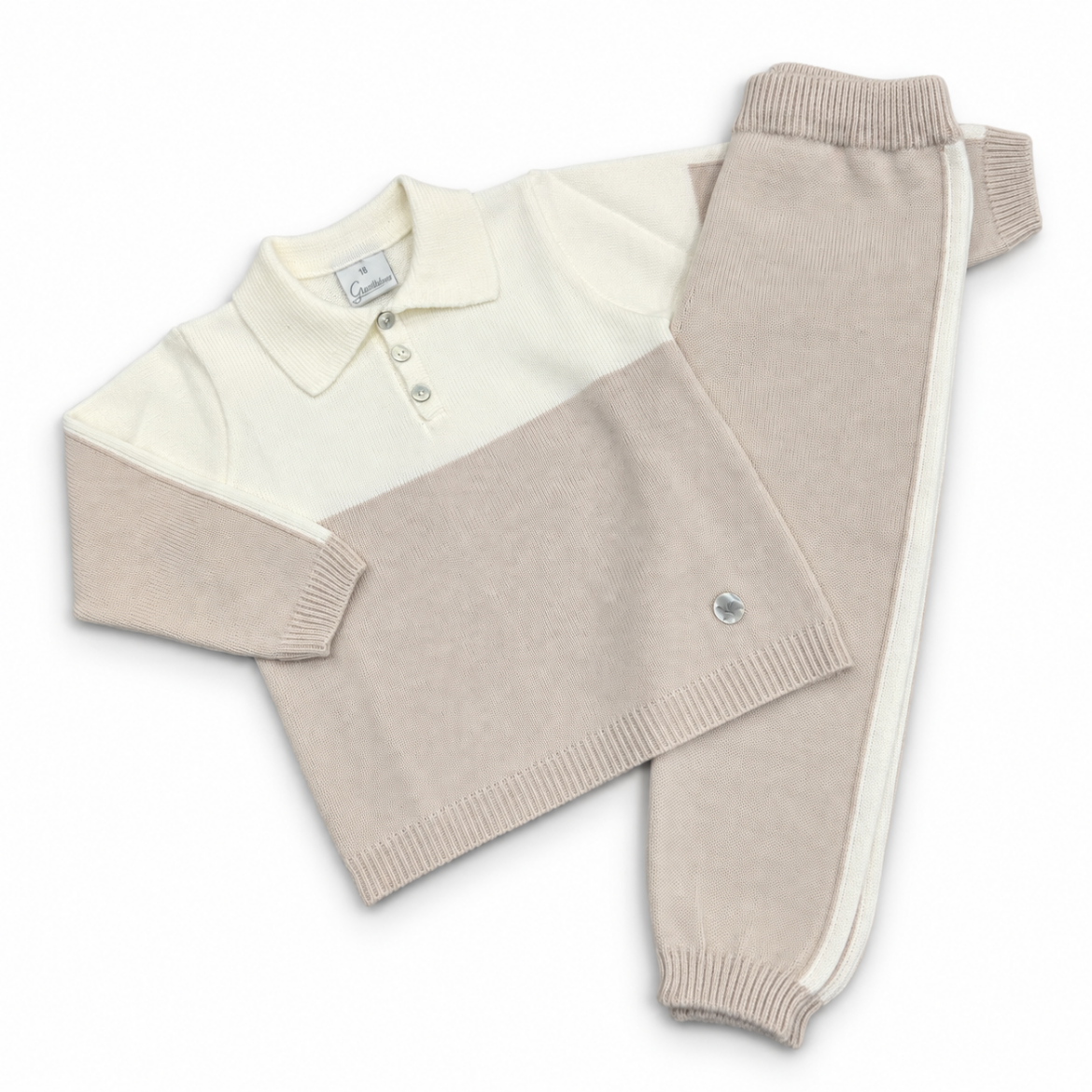 Picture of Granlei Boys Beige Knitted Polo 2 Piece Set