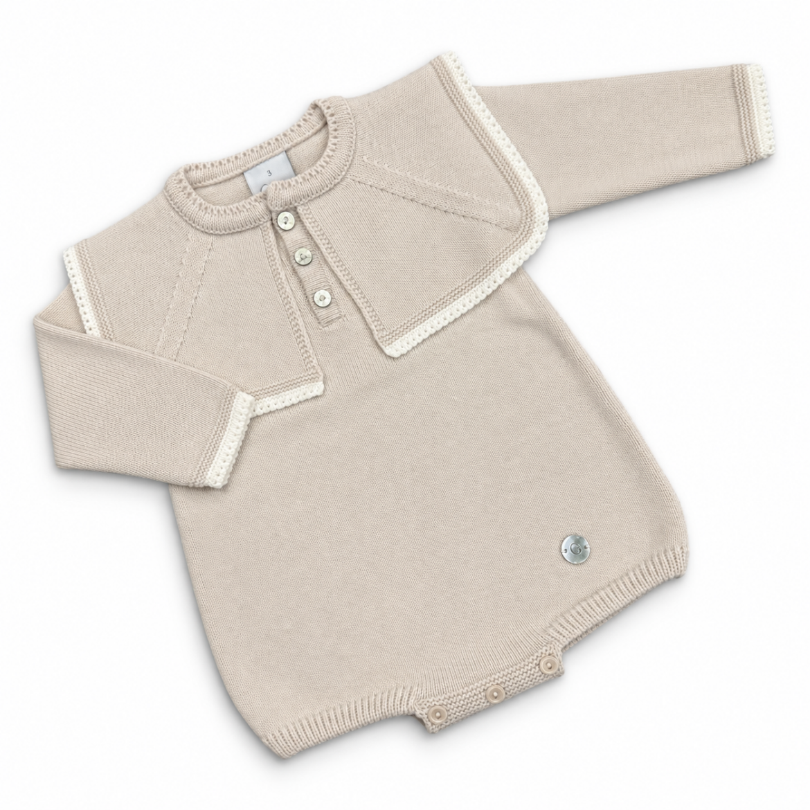 Picture of Granlei Boys Beige Knitted Romper