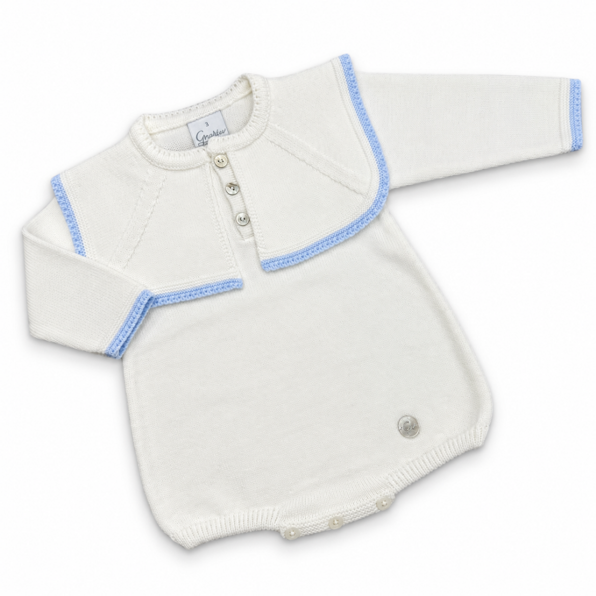 Picture of Granlei Boys White Knitted Romper