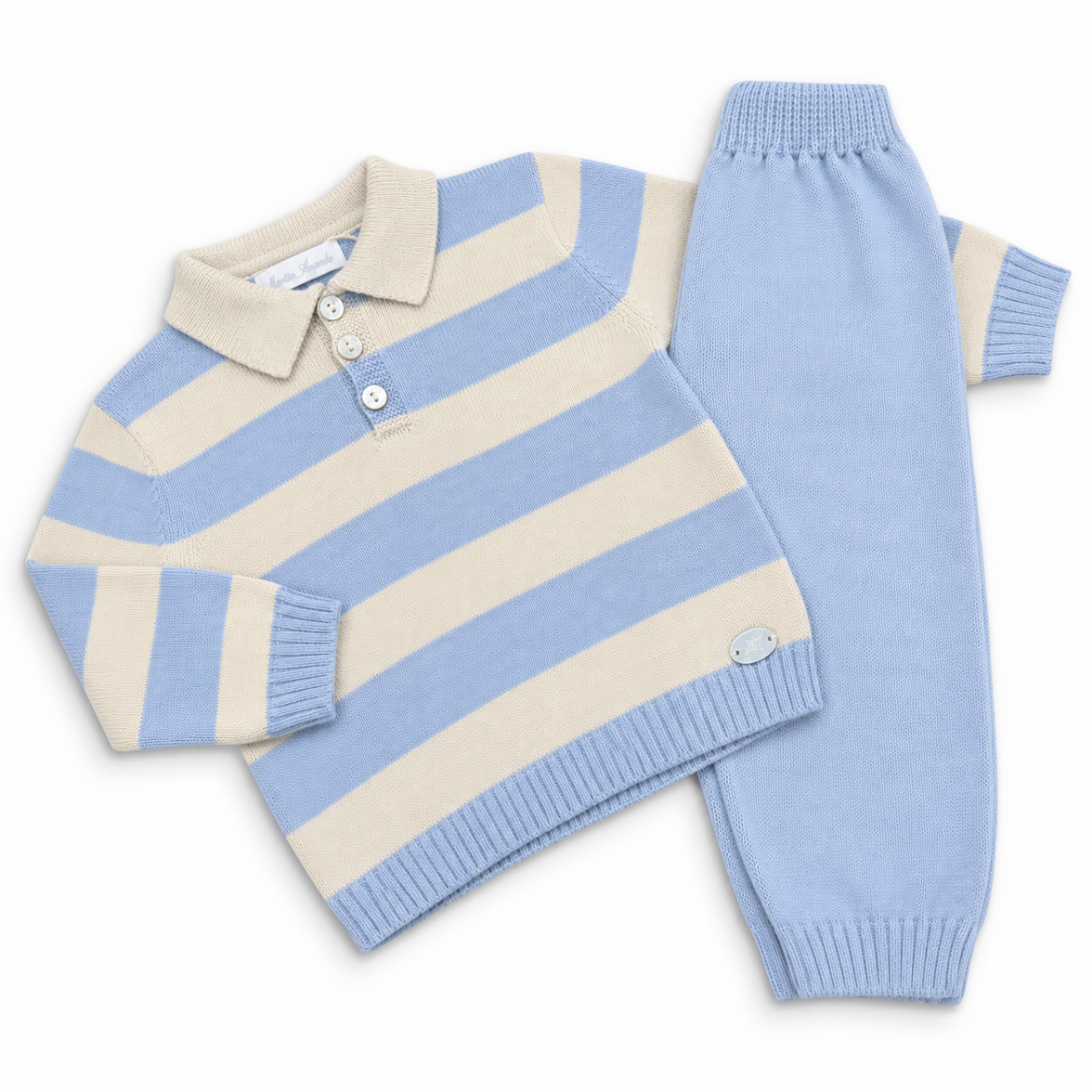 Picture of Martin Aranda Boys Blue Stripe Polo 2 Piece Set