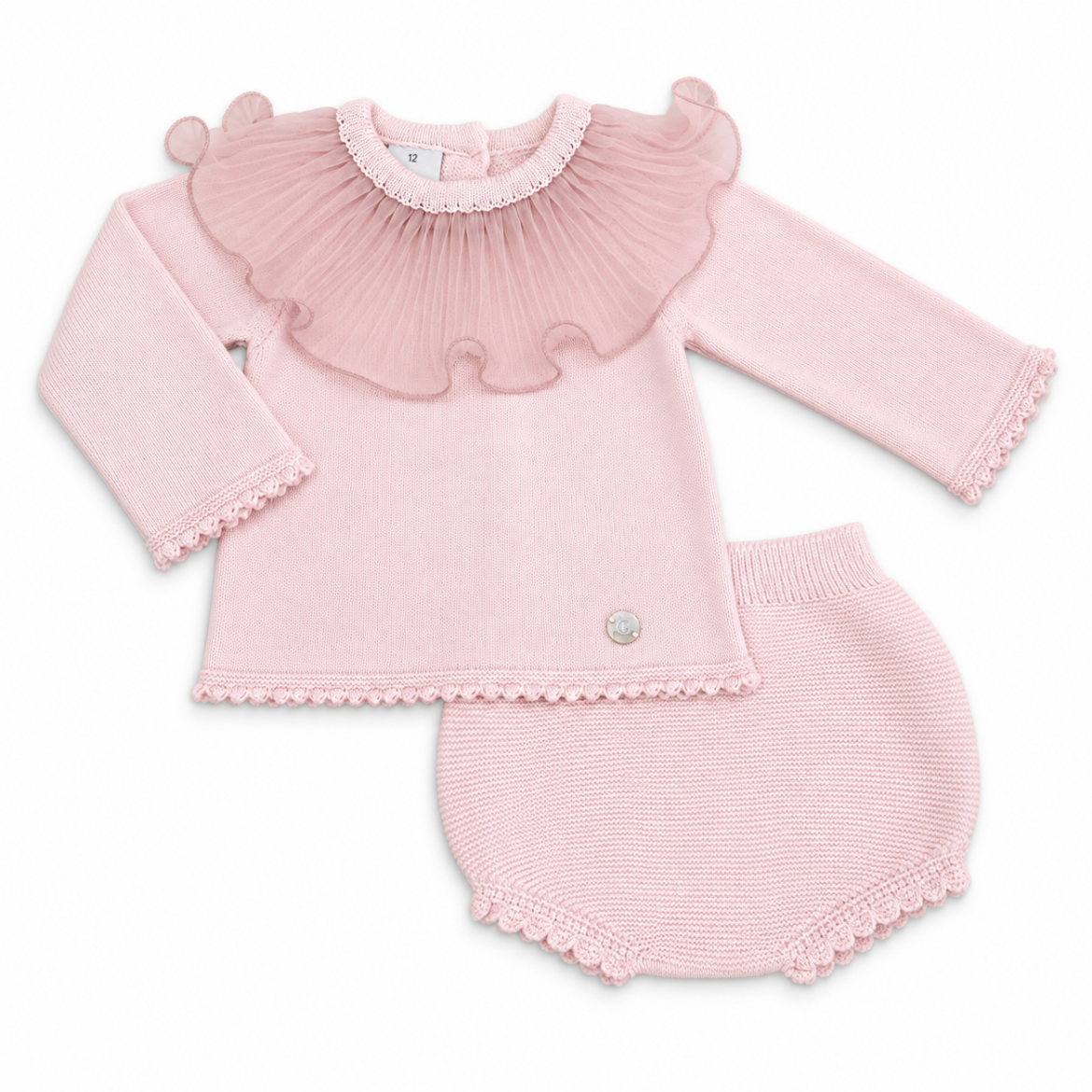 Picture of Granlei Girls Pink Frill Collar Jam Pants Set