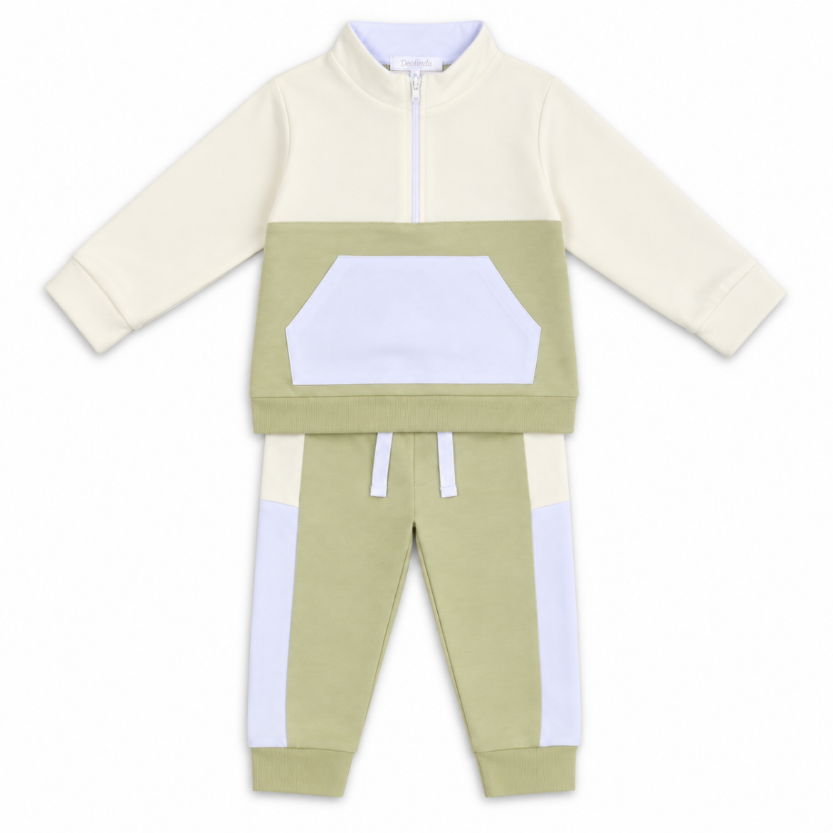 Picture of Deolinda Boys Green 1/4 Zip Tracksuit