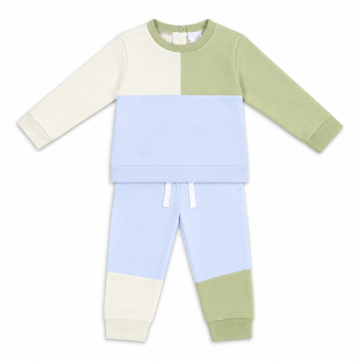 Picture of Deolinda Boys Blue & Green Crew Neck Tracksuit
