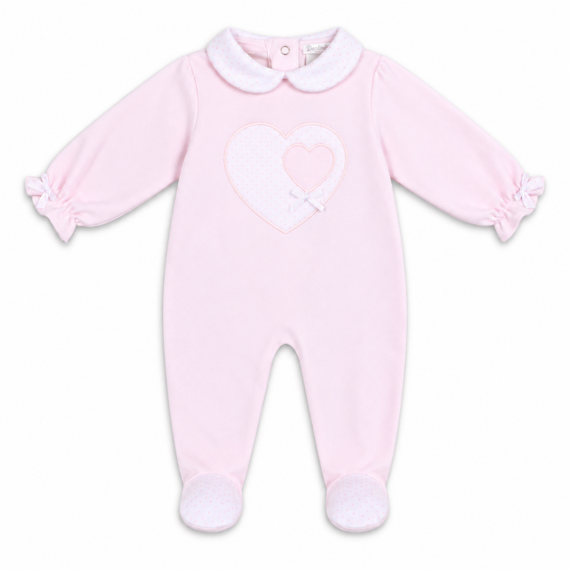 Picture of Deolinda Girls Pink & White Heart Babygrow