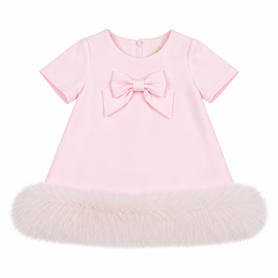 Picture of Bimbalo Girls Pink Dress With Fur Trim