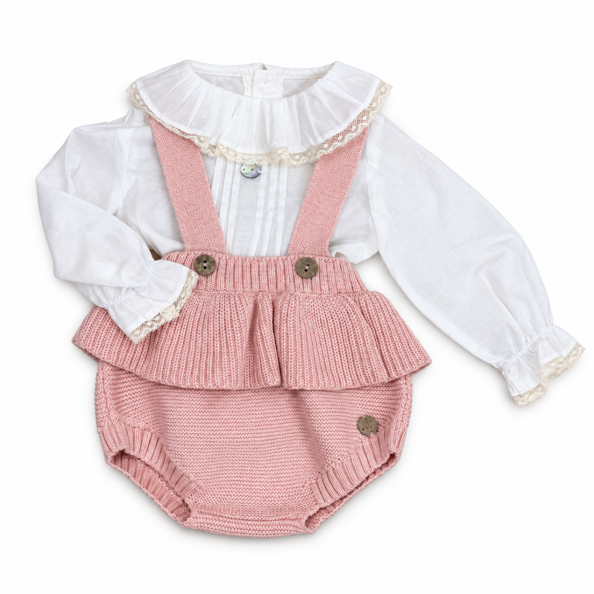 Picture of Martin Aranda Girls Shirt & Pink Frill Jam Pants Set