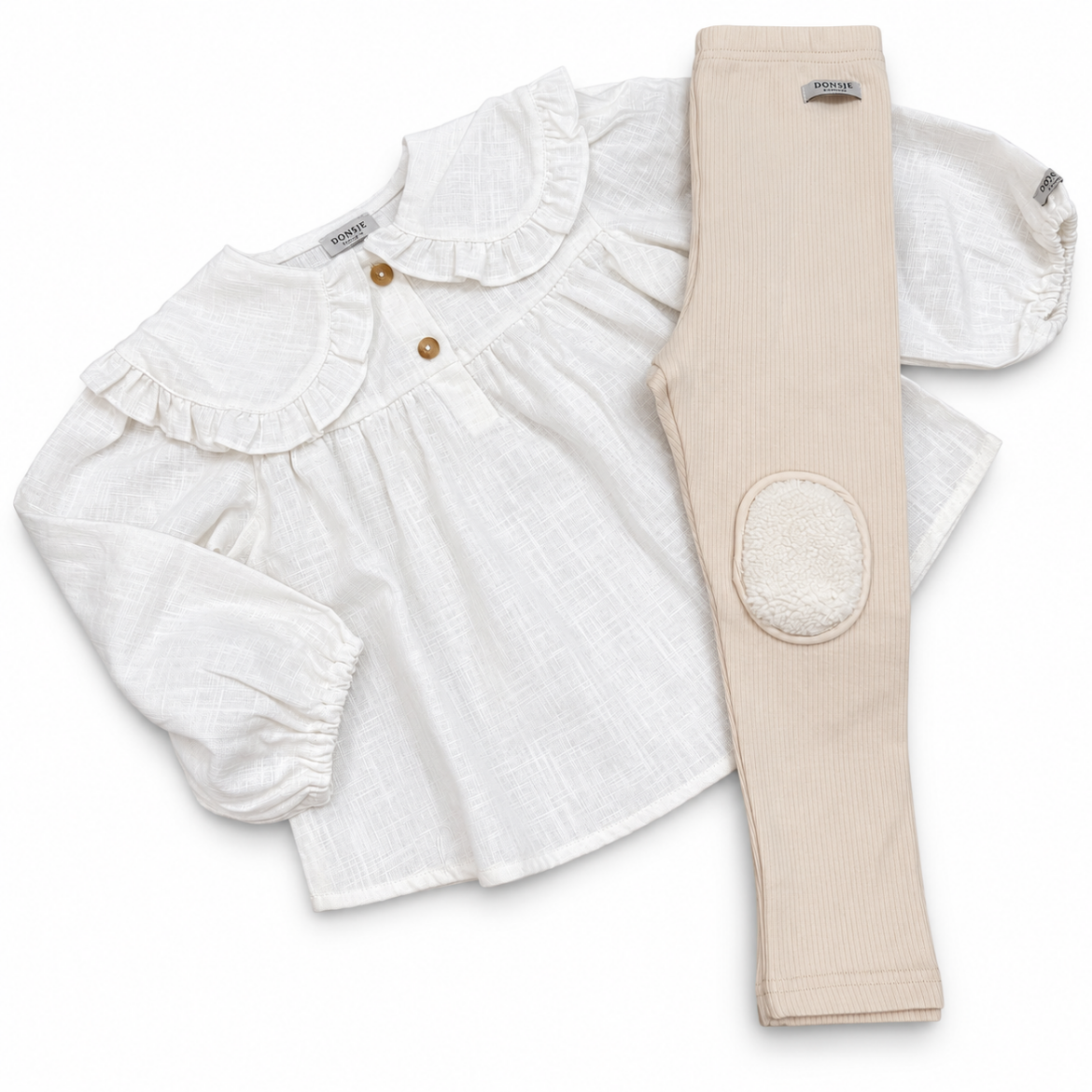Picture of Donsje Girls Cream Shirt & Legging Set