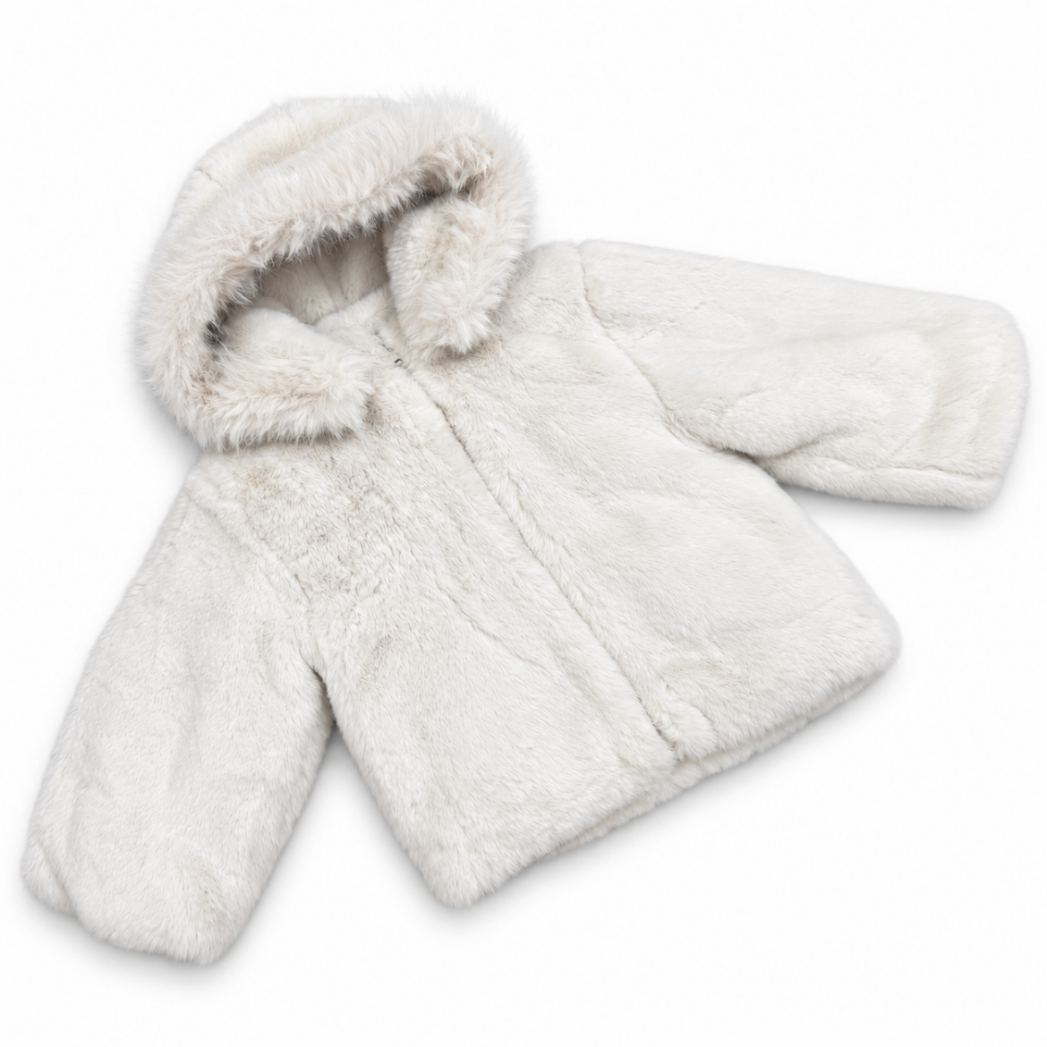 Picture of Donsje Girls Cream Fur Coat