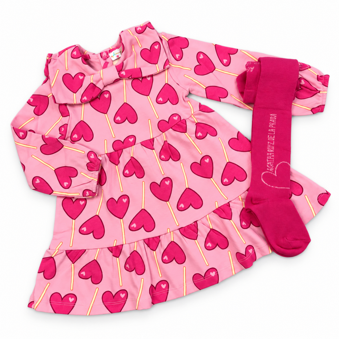 Picture of Agatha Girls Pink Lollipop Dress & Tights