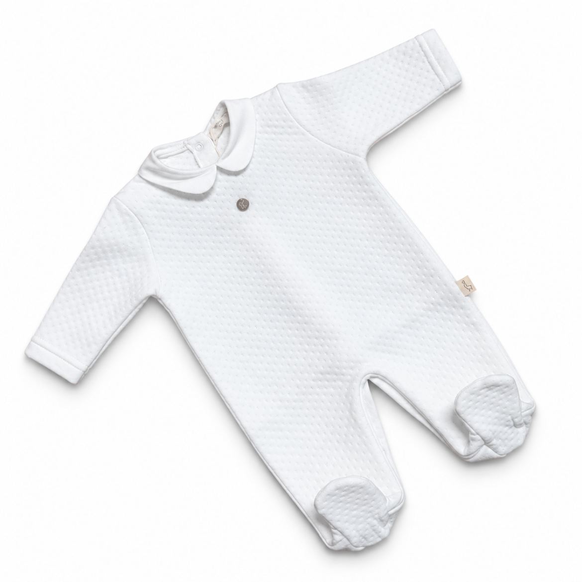 Picture of Baby Gi Ivory Jacquard Babygrow