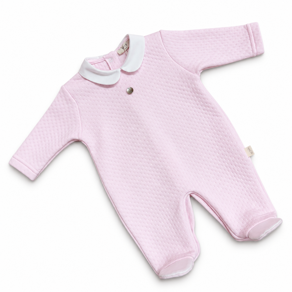 Picture of Baby Gi Pink Jacquard Babygrow
