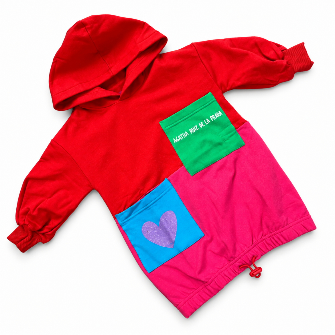 Picture of Agatha Red Patch Hooded Dress
