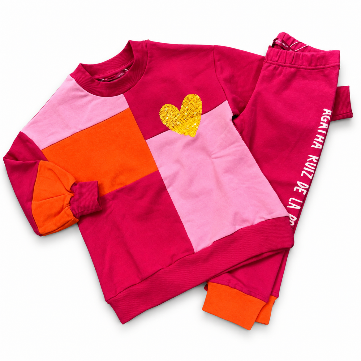 Picture of Agatha Pink Heart Patch Jumper & Legging Set